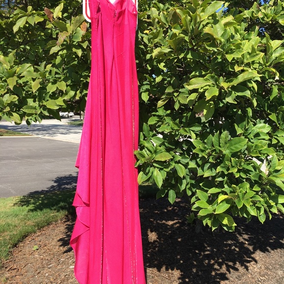 De Laru by Sheila Yen Pink Iridescent Long Gown - Picture 6 of 8